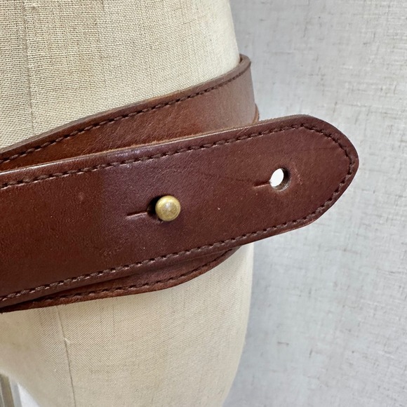 Ralph Lauren Brown Leather O Ring Belt Genuine Leather Size Medium - Picture 12 of 13